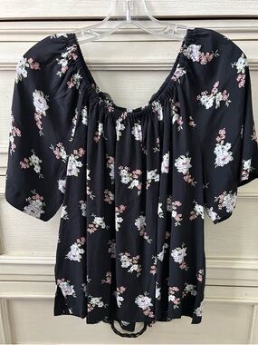 Black Floral Top